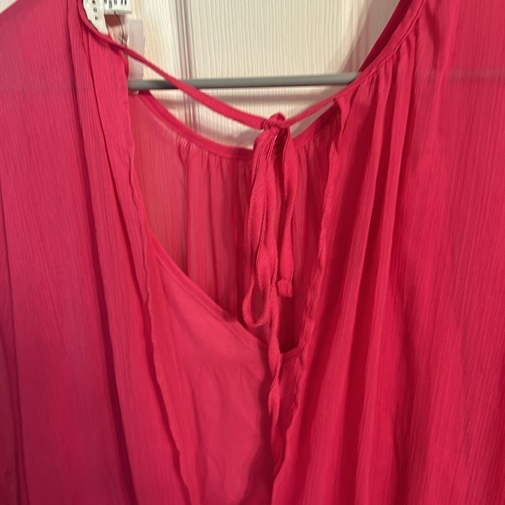 TopShop Premium TieredBrightPinkThrowOnMaxi DressNWOT XSmall. - Picture 12 of 12